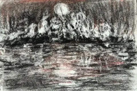 Lune sur l’eau noire