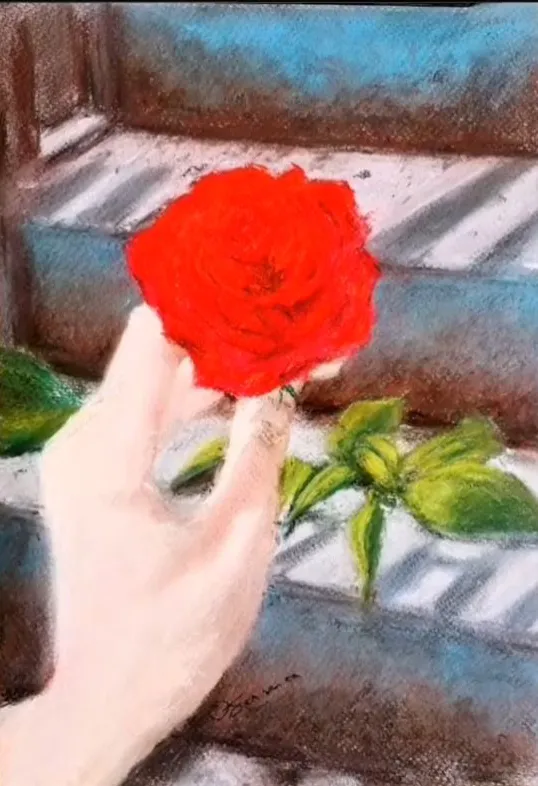 Une rose tendue