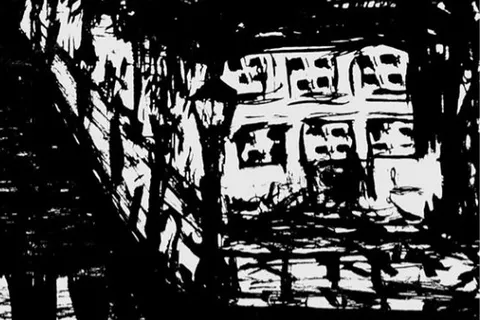 Détail — La ville à l’encre