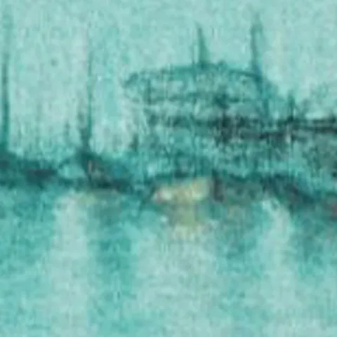 Détail — Mâts dans la brume turquoise