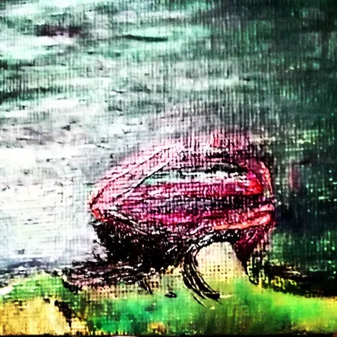 Barque rouge au bord de l’eau