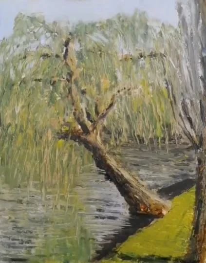 Détail — Le saule qui pleure sur la rivière
