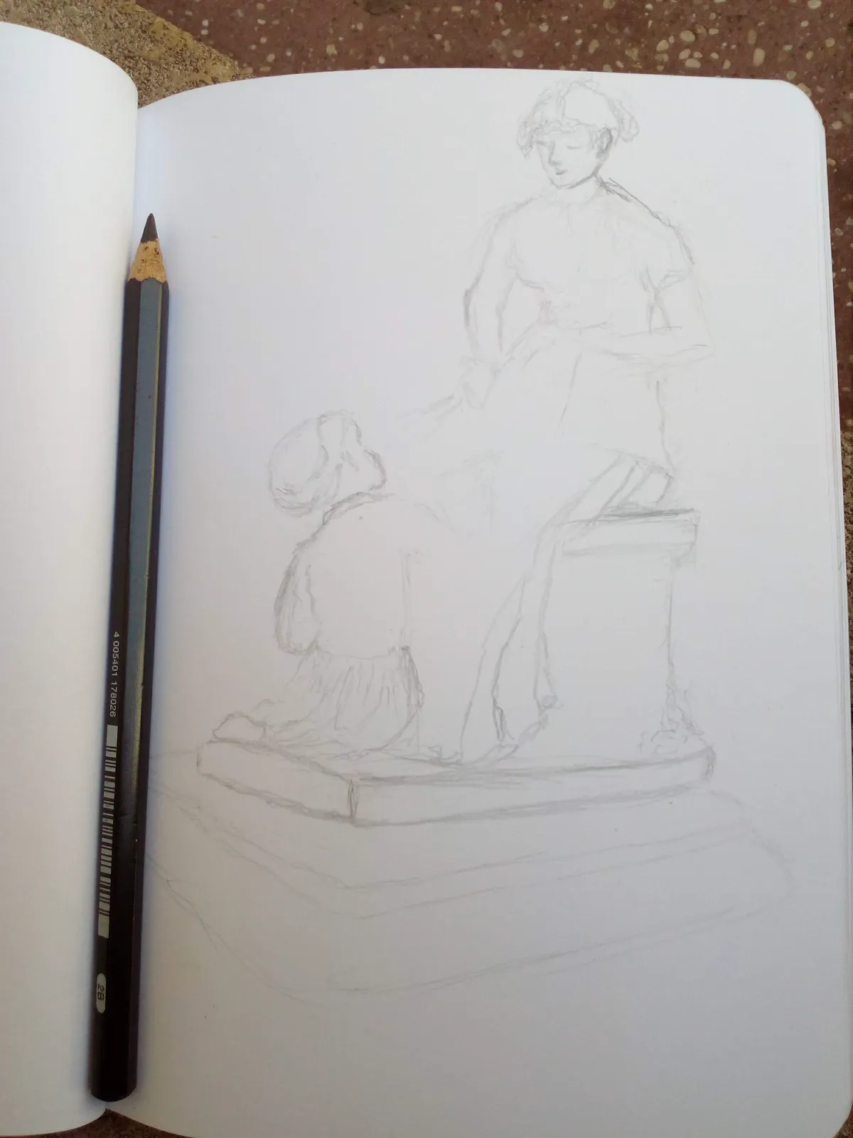 Aux pieds de sa mère