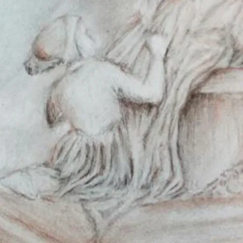 Détail — Aux pieds de sa mère