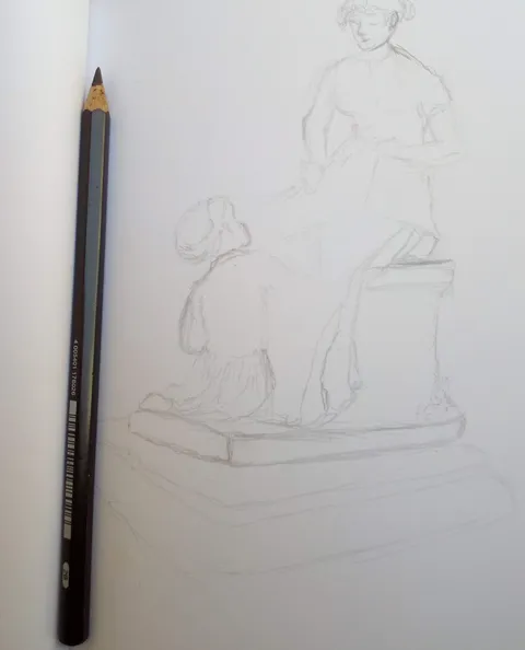 Détail — Aux pieds de sa mère