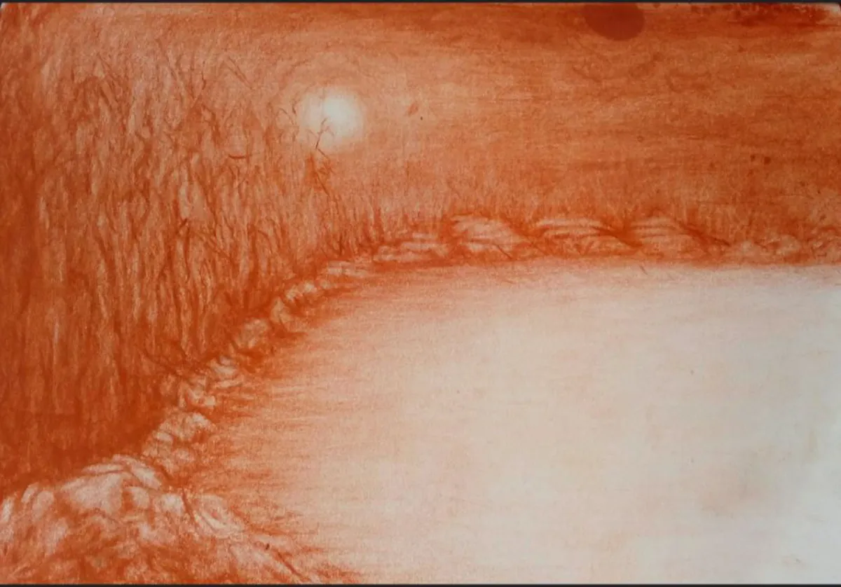 Lac au soleil de cuivre