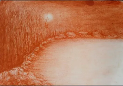 Lac au soleil de cuivre