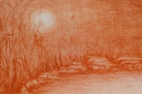 Détail — Lac au soleil de cuivre