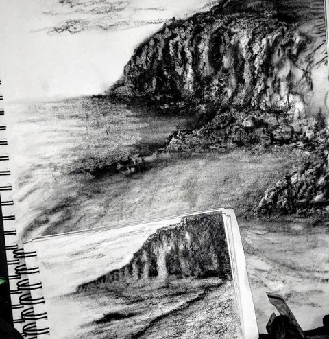 Détail — Falaises sous l’orage