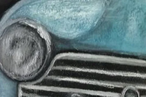 Détail — L’homme à la voiture bleue