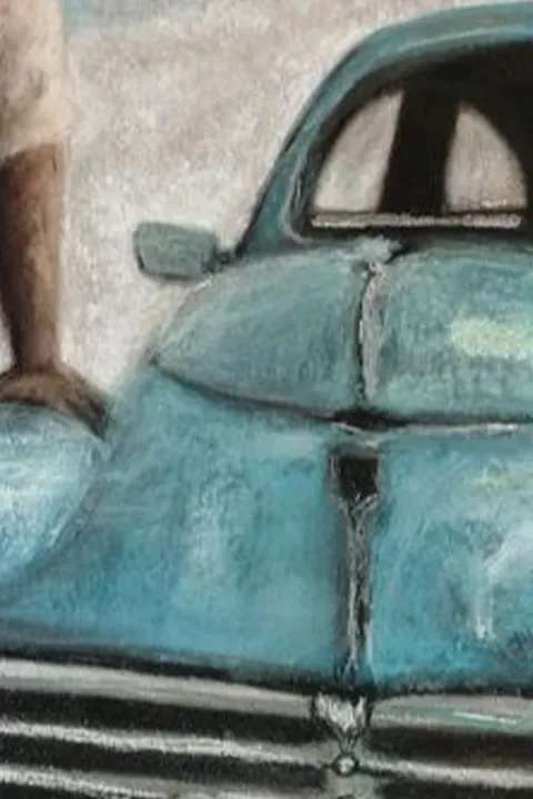 Détail — L’homme à la voiture bleue
