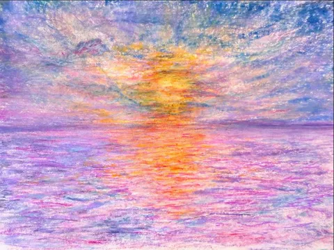 Le soleil se noie en rose