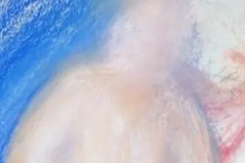 Détail — Repos en bleu et rose