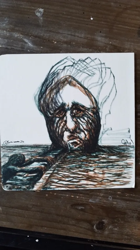 Tête tournée vers la mer