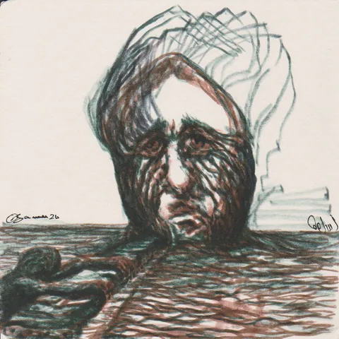 Détail — Tête tournée vers la mer