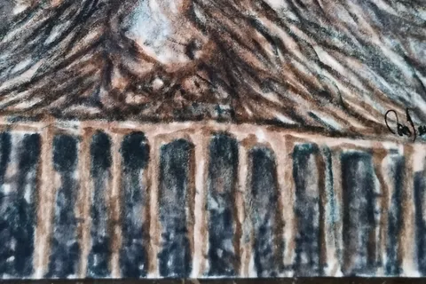 Détail — Le visage derrière la barrière