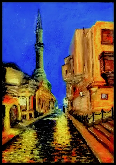 La rue du minaret, la nuit