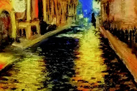 Détail — La rue du minaret, la nuit